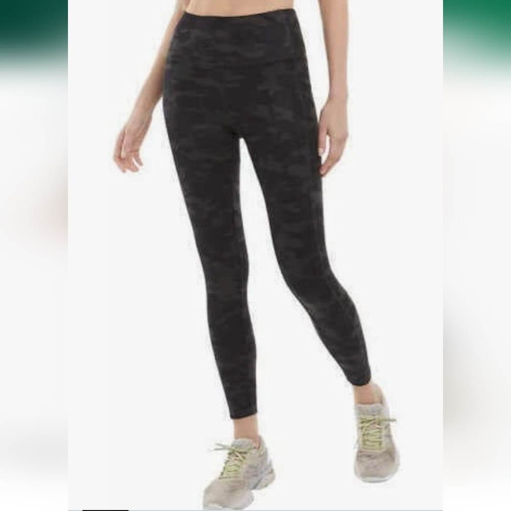 Danskin Petite High Rise Brushed 7/8 Leggings w Pockets Black Gray S - Picture 3 of 16